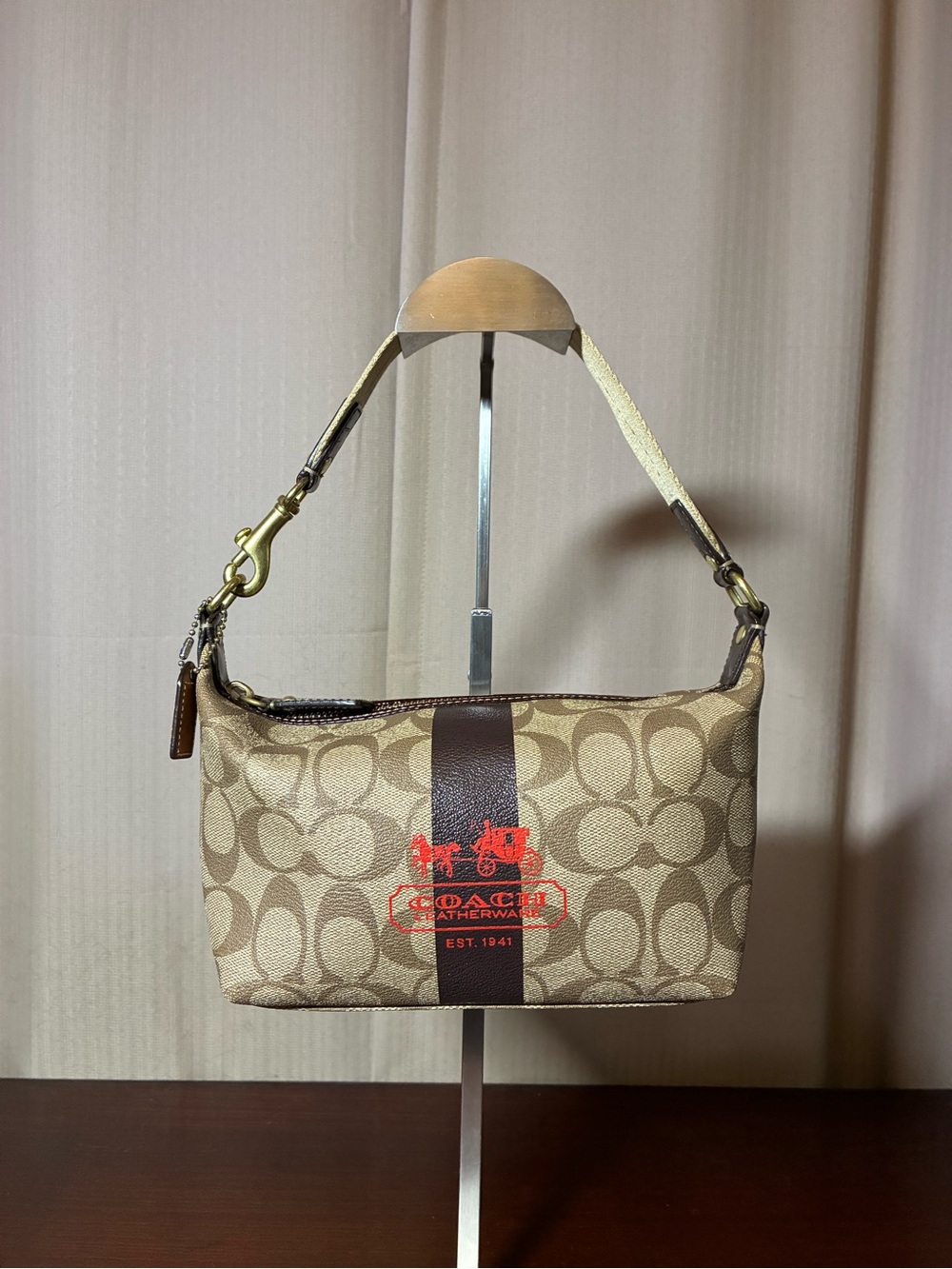 Coach Tattersall Logo Patch Mini Bag